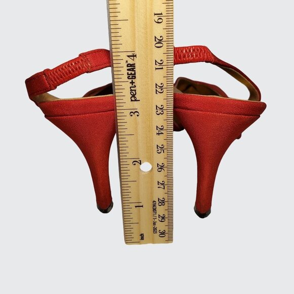 Vintage Anne Klein Slingbacks Red High Heel Made in Italy Women's *RARE* 7.5M - Picture 5 of 9